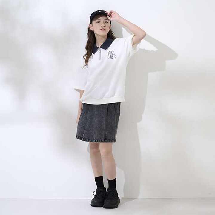[AMI] Denim Skirt with Side Tuck Belt & Inner Pants Set,Blue, medium image number 8