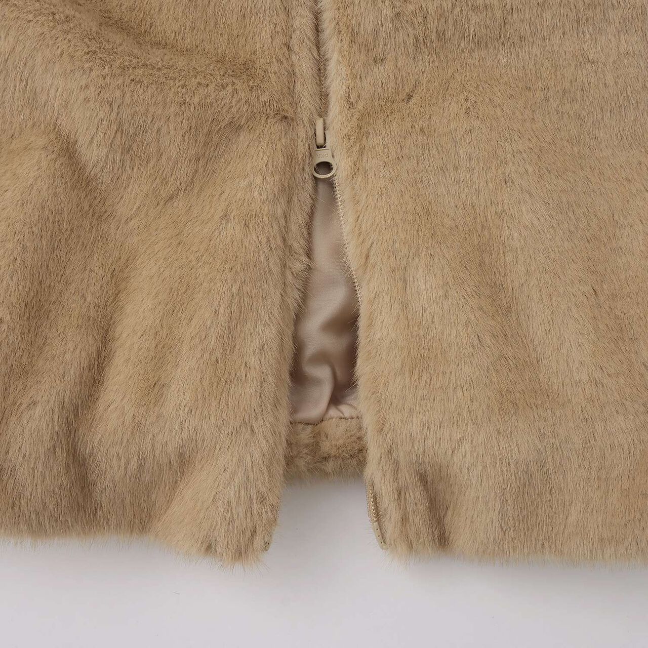 Double Zipper Faux Fur Bomber Jacket,Off white, large image number 20