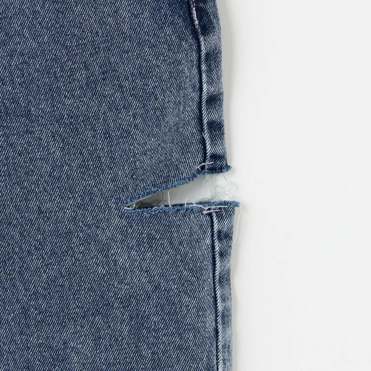 Side-Cut Distressed Long Pants,Gray, large image number 6