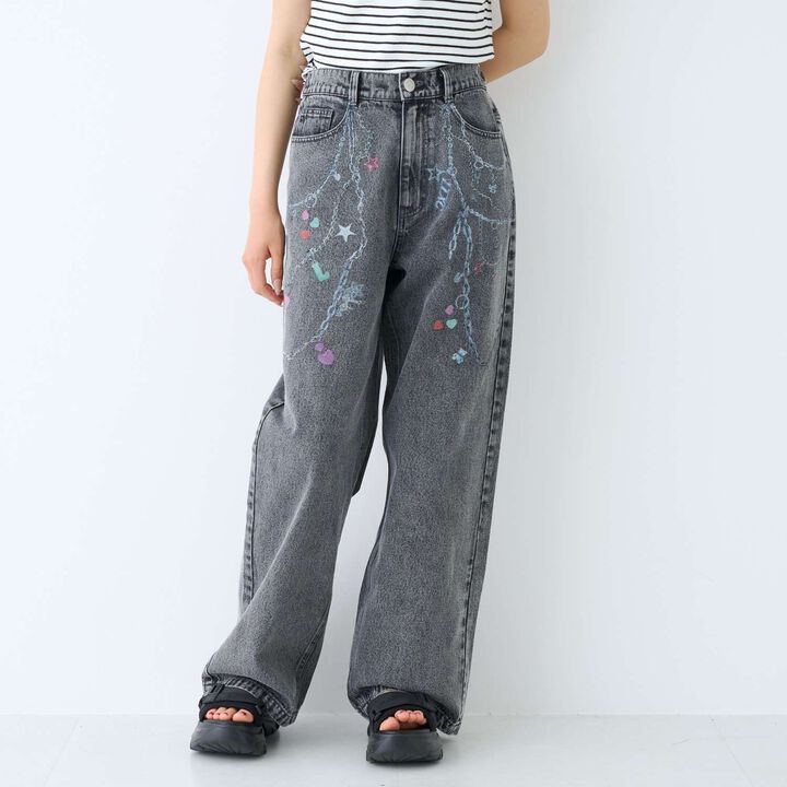 [LTXC] Charm Design Denim Wide Pants,Gray, medium image number 6