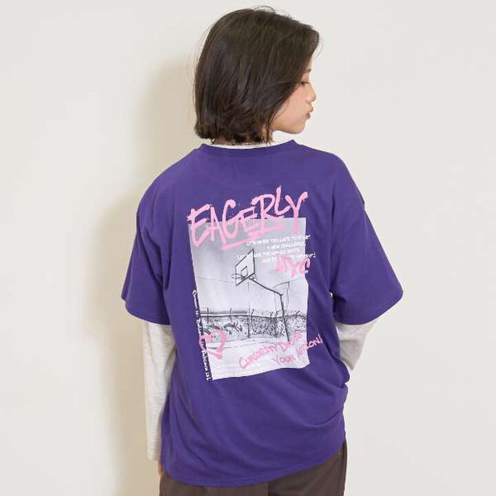 [LTXC/Quick-Dry] Loose T-Shirt Layered Set,Purple, medium image number 0