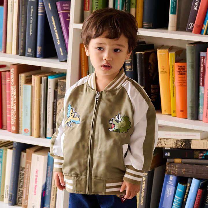 Dinosaur Embroidered Souvenir Jacket (Sukajan),, medium