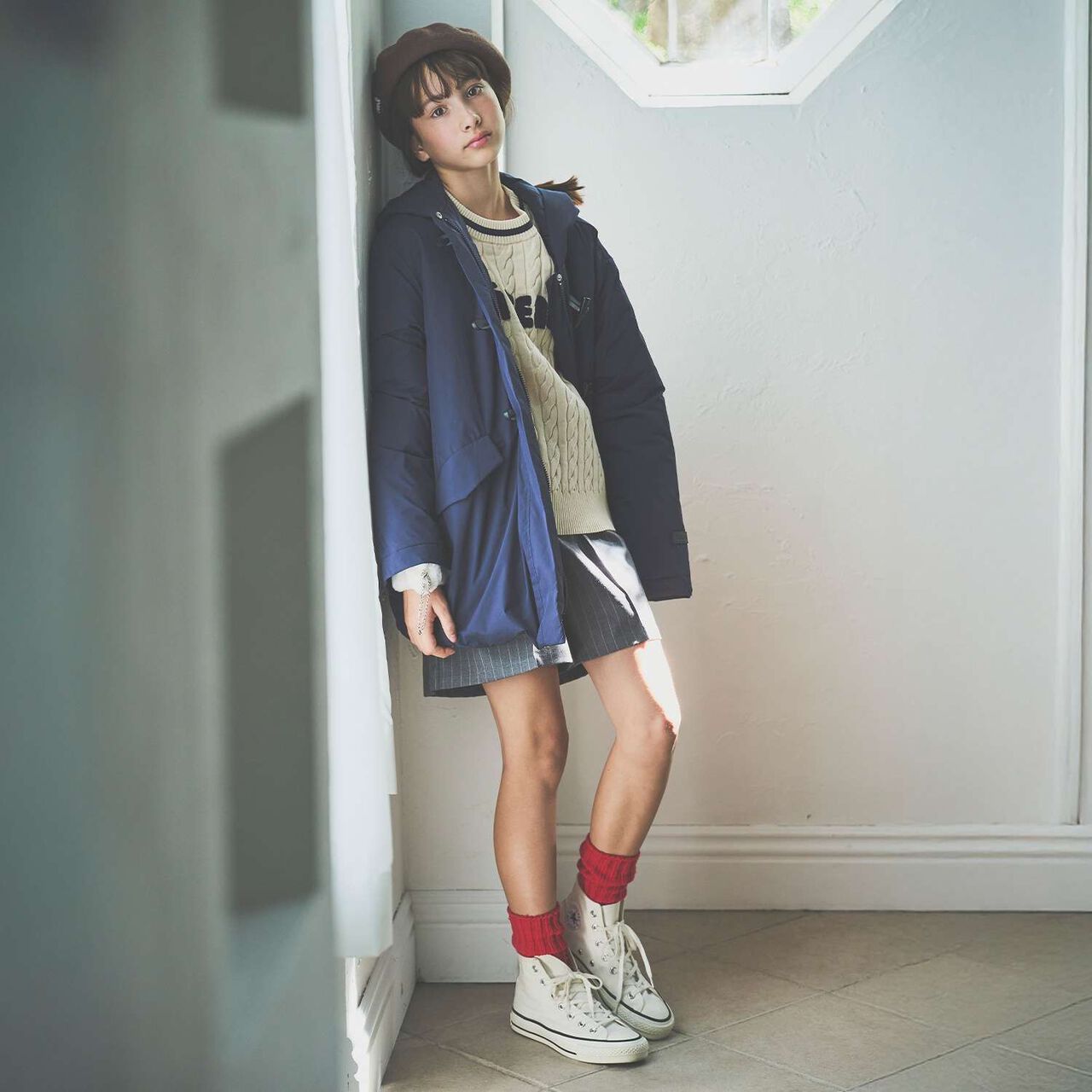 Sagara Logo Cable Knitwear[Available in 130cm],Sax blue, large image number 12