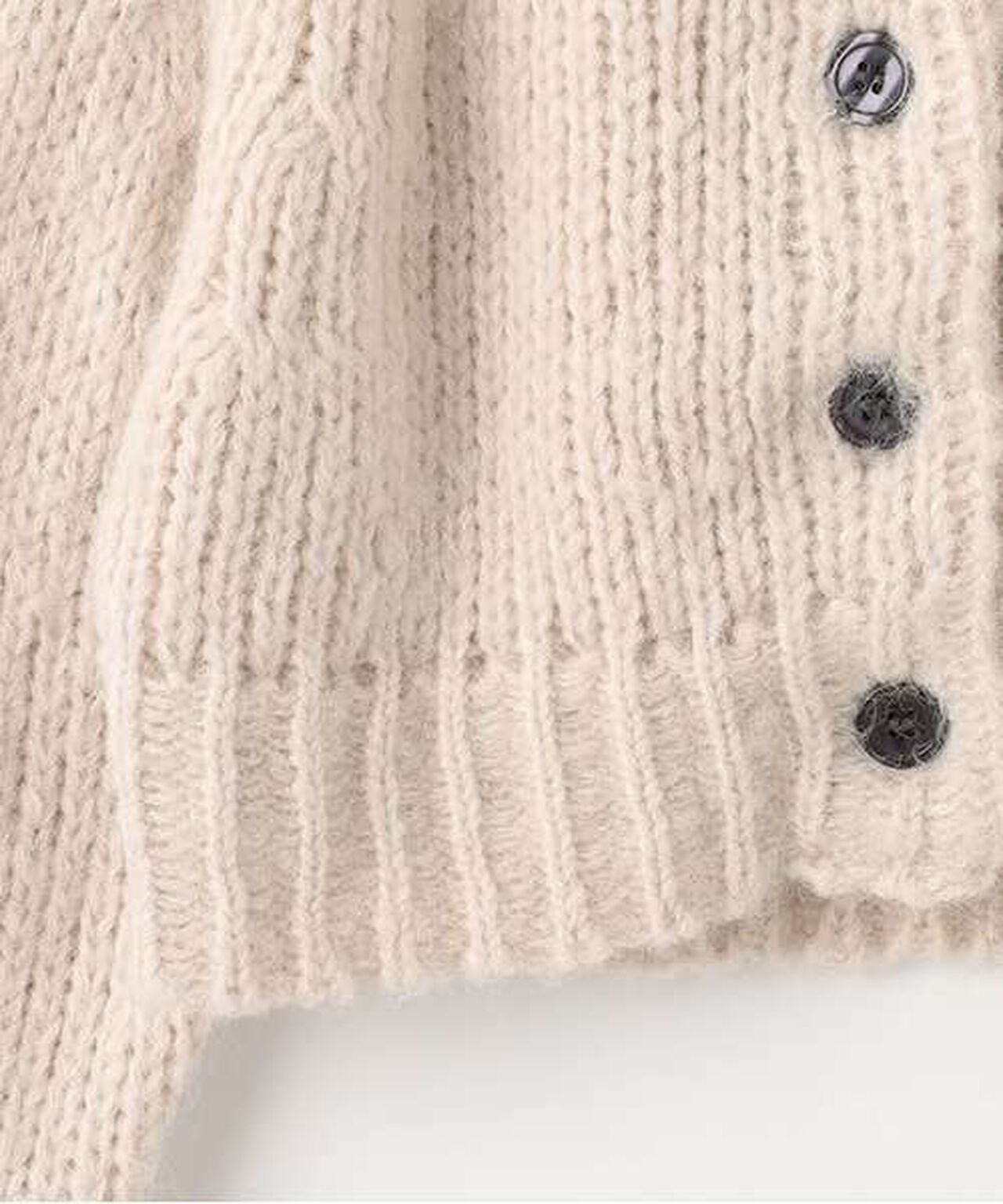 Short Knit Cardigan,Ivory, large image number 3