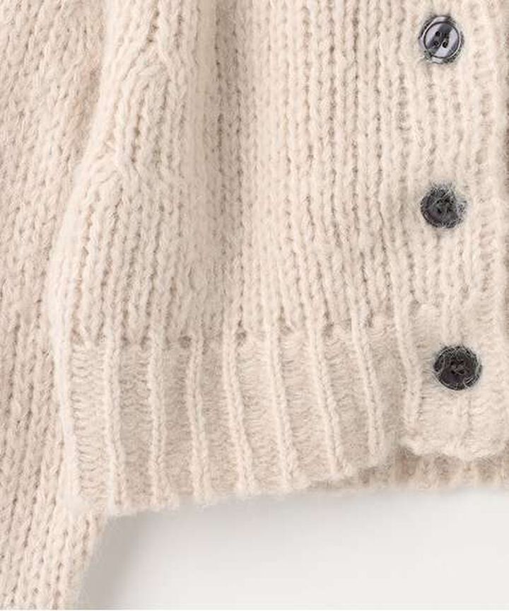 Short Knit Cardigan,Ivory, medium image number 3