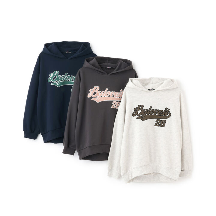 Appliqué Hoodie,Charcoal gray, medium image number 5