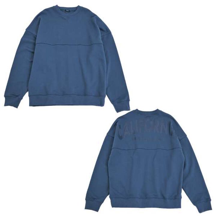 Pilling Resistant Durable Material Back Wide Logo Print Big Sweatshirt,Blue, medium image number 10