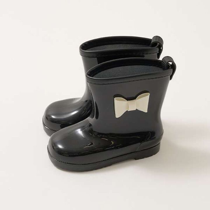 Bi-Color Rain Boots with Ribbon,Black, medium image number 6