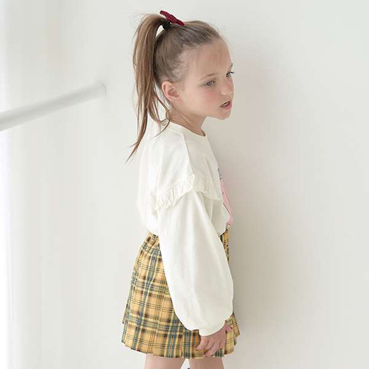 Non-Deforming Girls' Frill Big T-Shirt,Mint, large image number 13