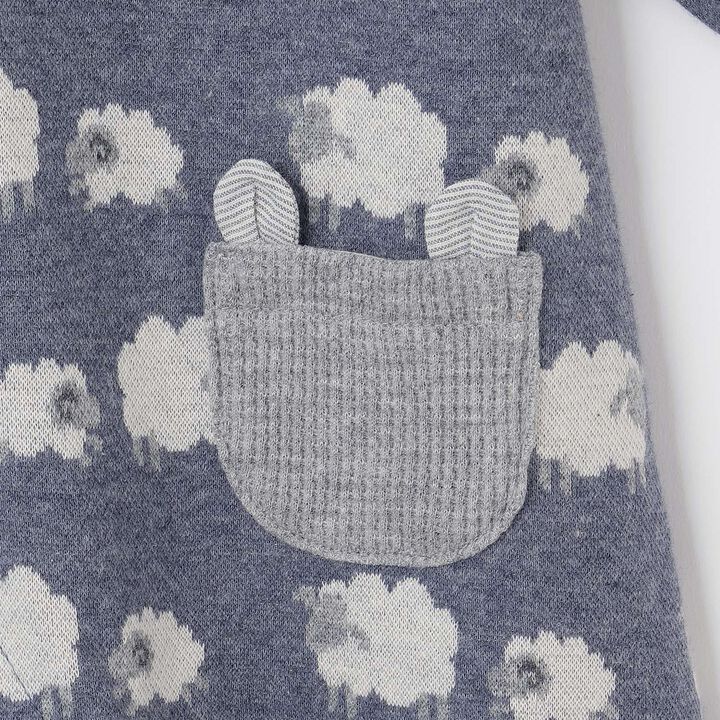 Organic Jacquard 2WAY Romper [Made in Japan],Blue, medium image number 5