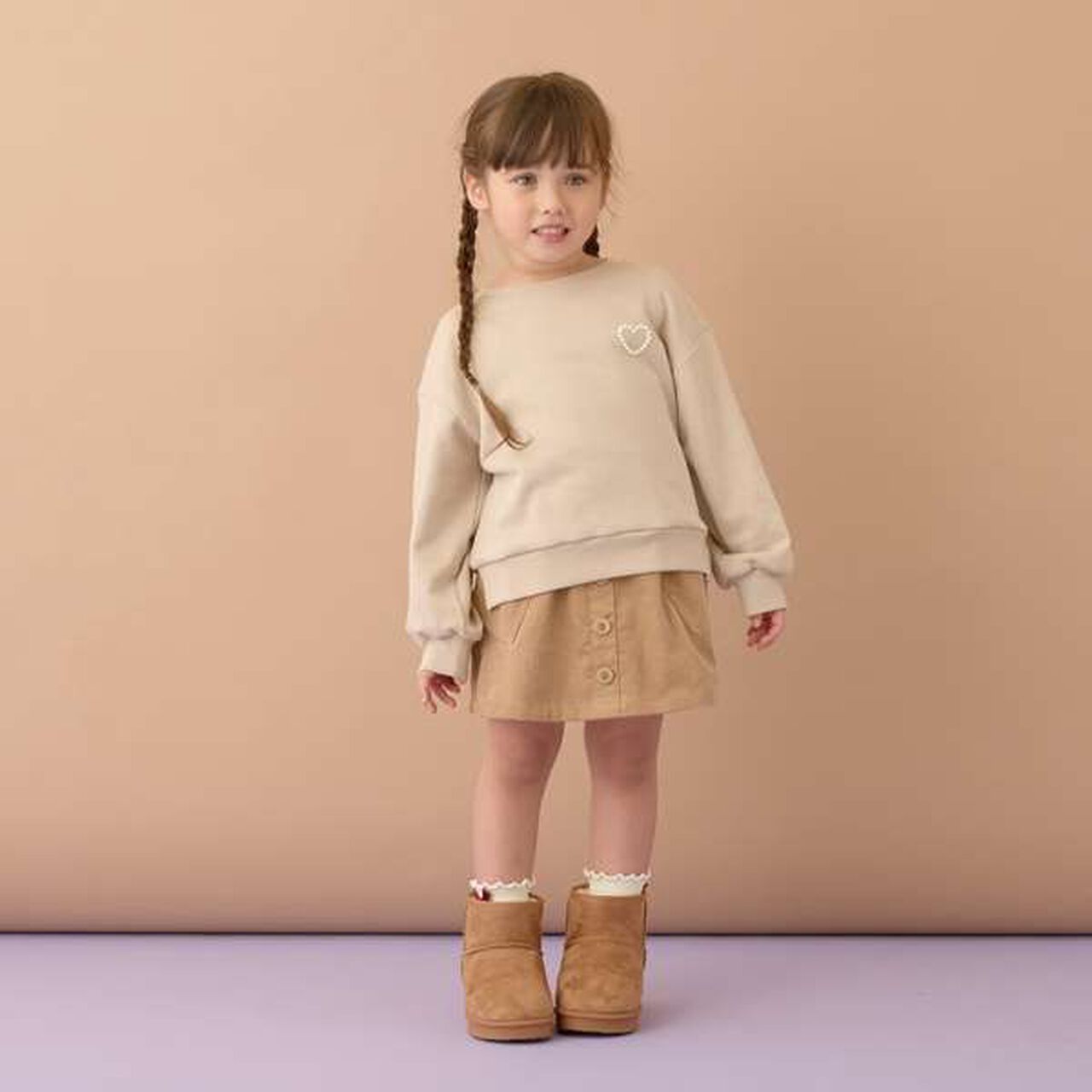 Heart Pocket Corduroy Skirt Pants,Moss green, large image number 5