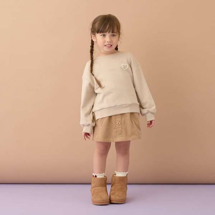 Heart Pocket Corduroy Skirt Pants,Moss green, medium image number 5