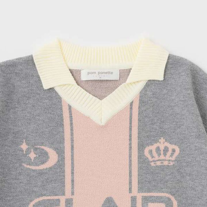 Collared Soccer Knitwear,Moderate green, medium image number 2