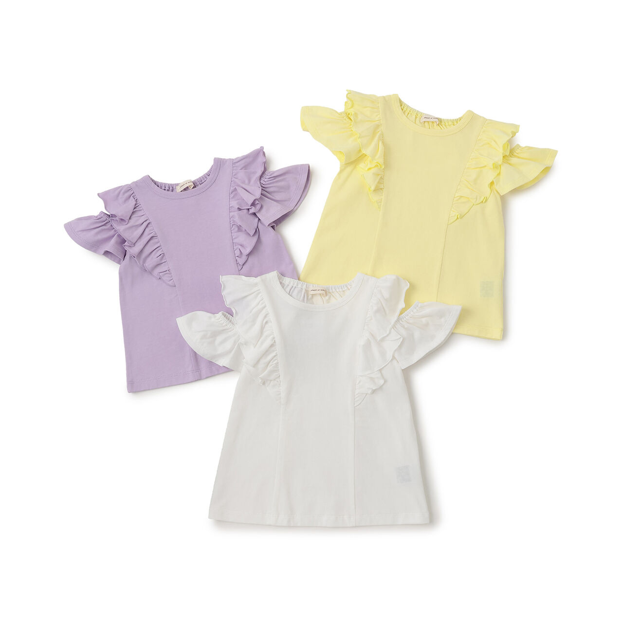 Off-Shoulder Frill T-Shirt [Cool Touch],Lemon yellow, large image number 6