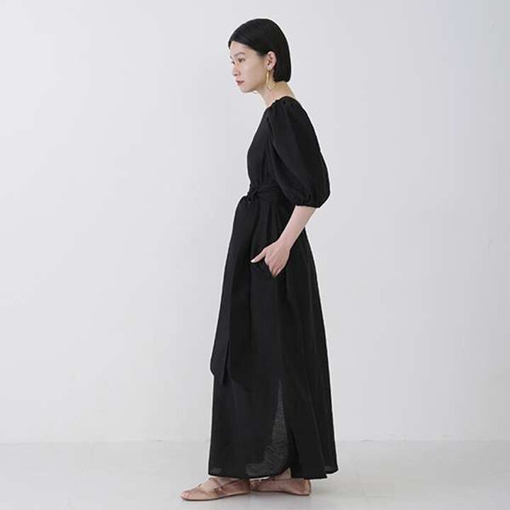 [LADIES] One-Piece Dress with Belt,Black, medium image number 10