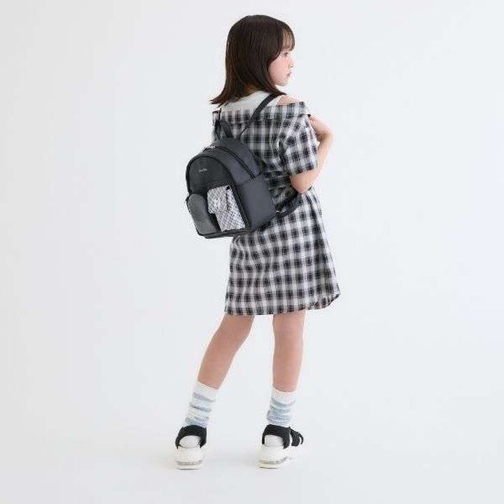 Double Pocket Checkered Backpack,Pink, medium image number 6
