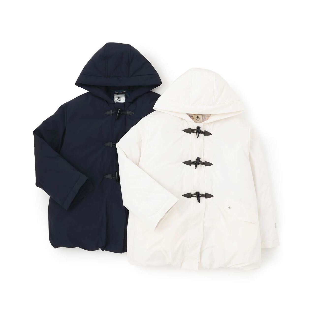 Water-Repellent Fiber Fill Duffle Coat,Off white, large image number 10