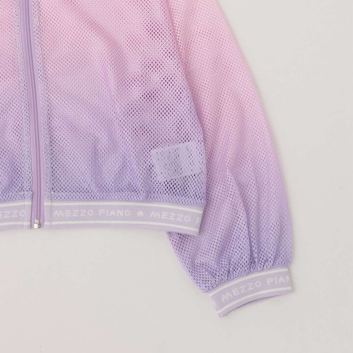 Mesh Zip Parka & Shoulder Opening Cut One-Piece Dress Set,Lavender, medium image number 4