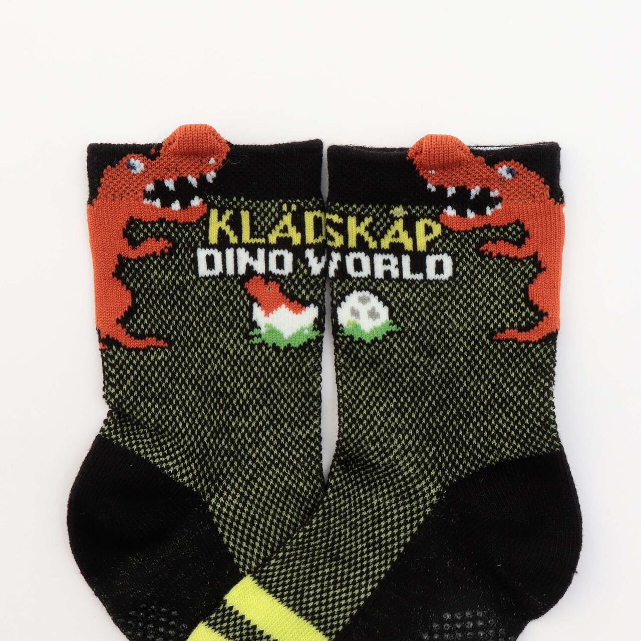 Dinosaur Crew Socks with 3D Features,Black, large image number 1