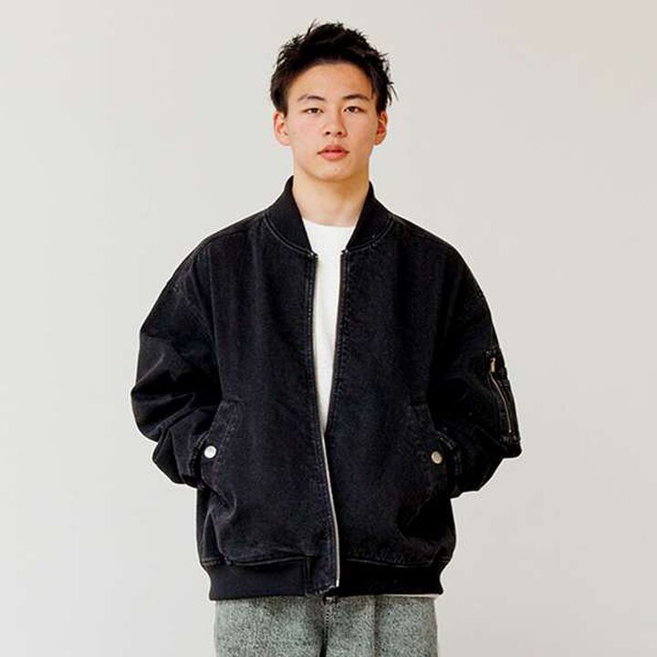 Denim Bomber Jacket,Light blue, medium image number 13