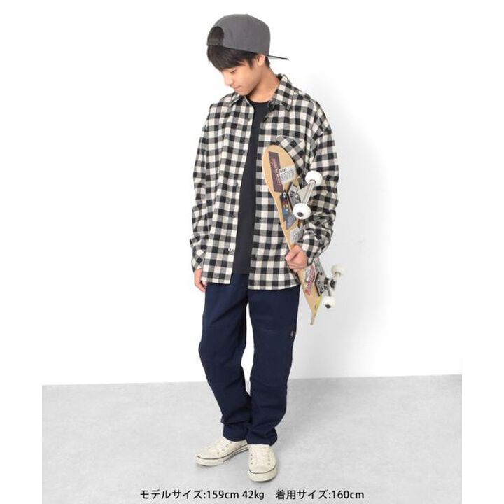 [Adult Size Available] Color Twill Double Knee Pants,Black, medium image number 10