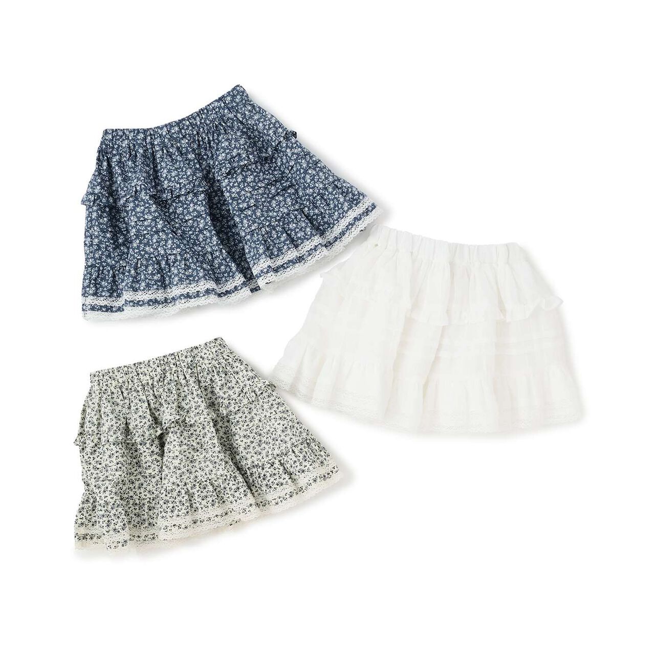 Frill Tiered Skirt,Ivory, large image number 10