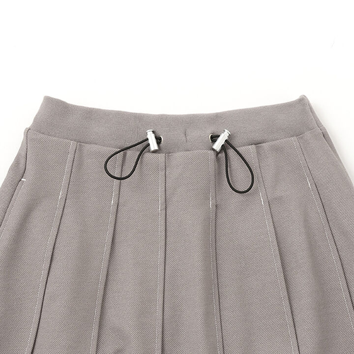 Cut Denim Pleated Skirt-Pants,Navy, medium image number 3