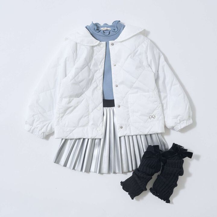 Quilted Bomber Jacket with Removable Sailor Collar,Charcoal gray, medium image number 19