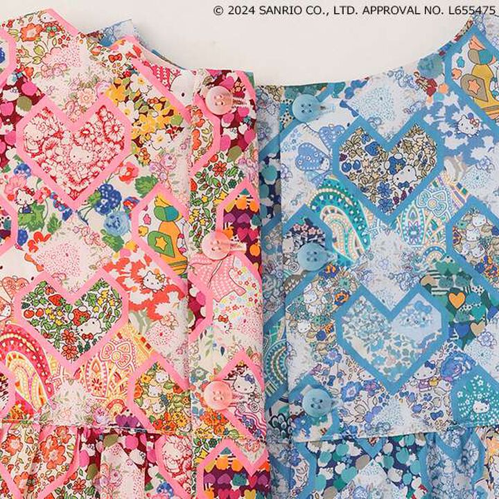 Hello Kitty Patchwork Hearts One-Piece Dress,Blue, medium image number 15