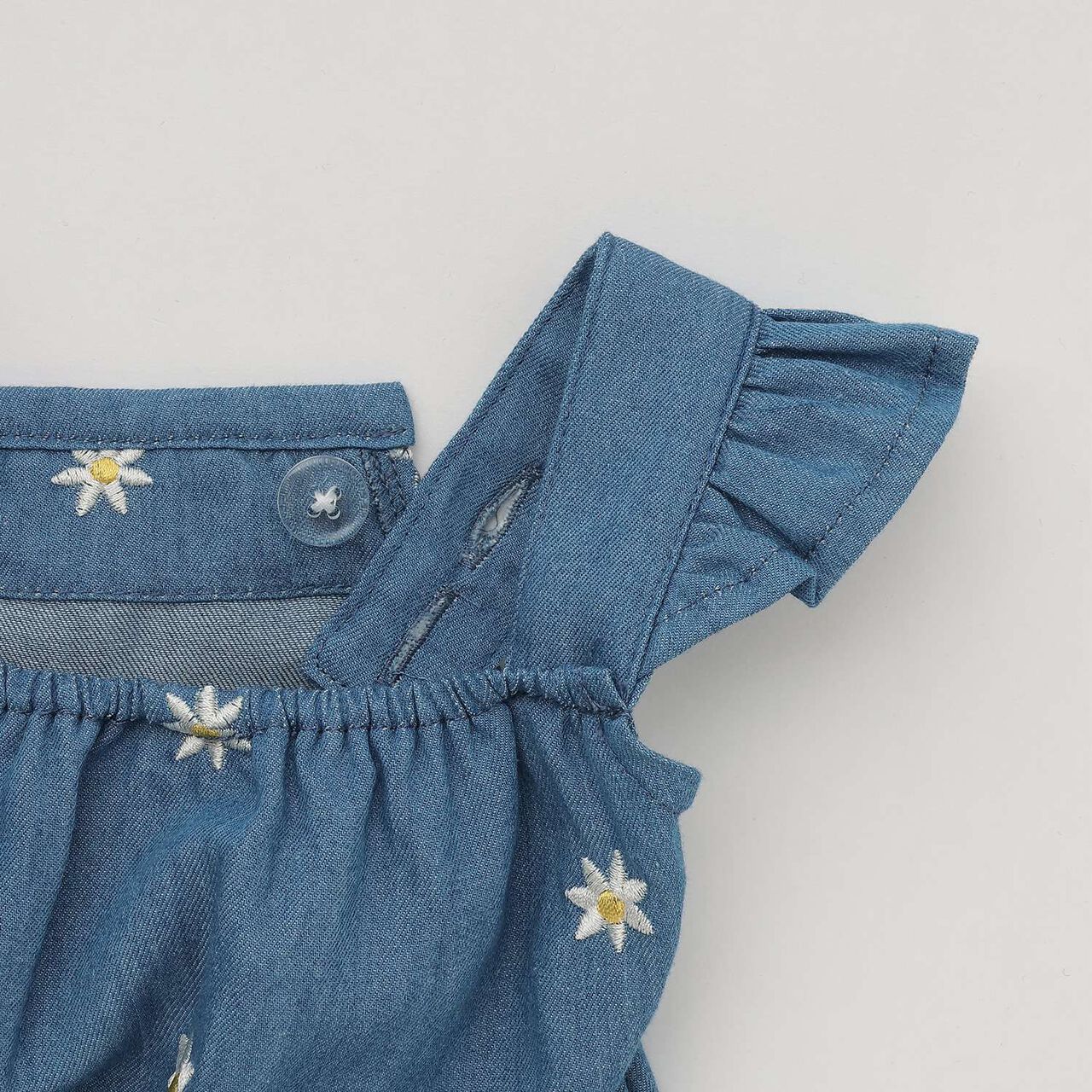 Daisy Embroidered Overalls,Ivory, large image number 3