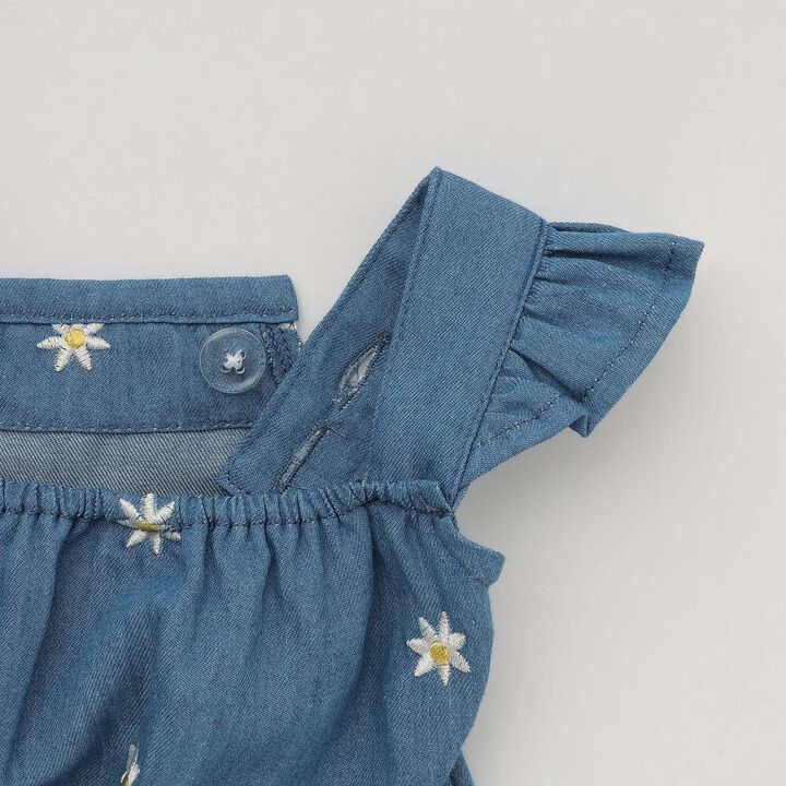 Daisy Embroidered Overalls,Ivory, medium image number 3