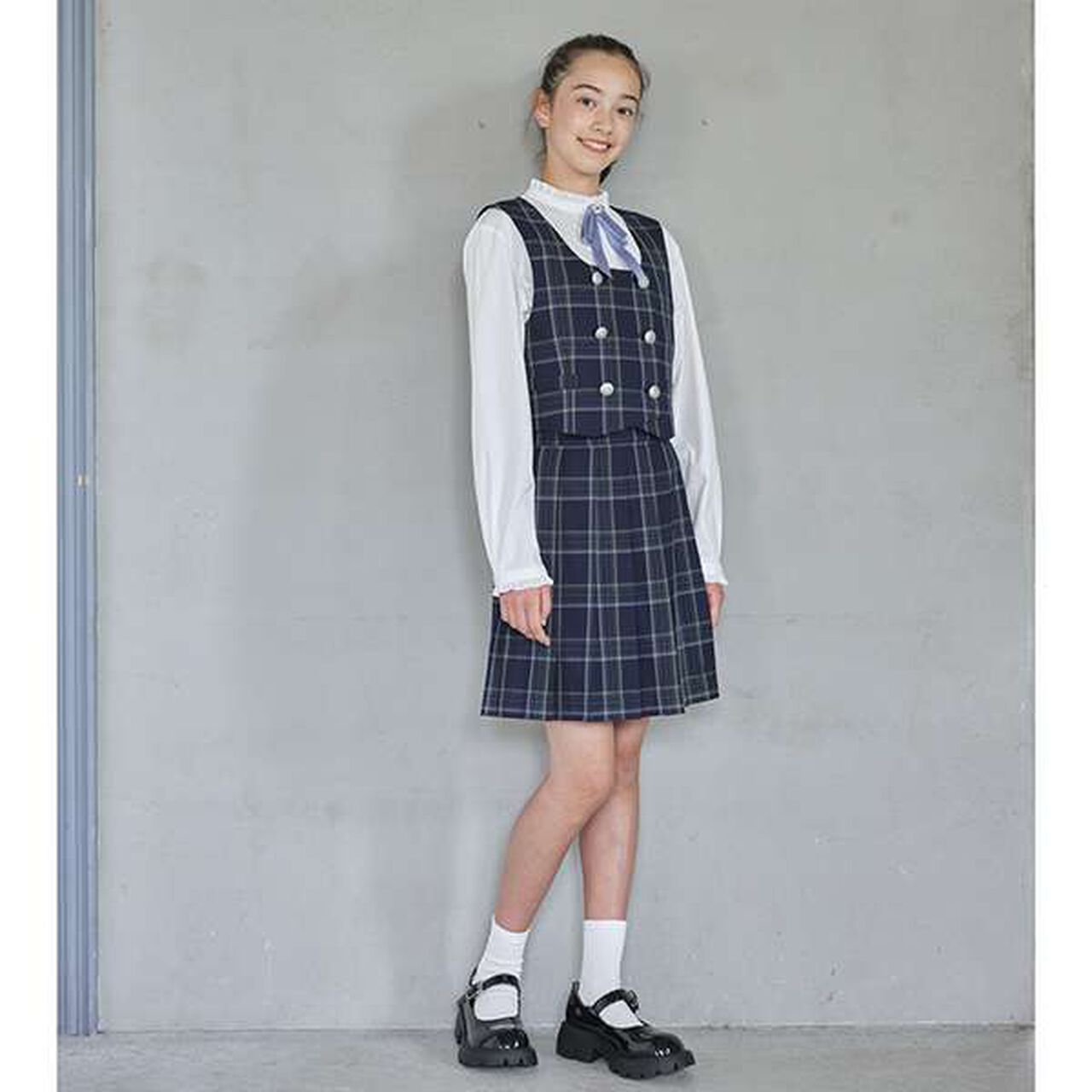 Best × Pleated Skirt-Pants Outfit Set,Navy, large image number 11