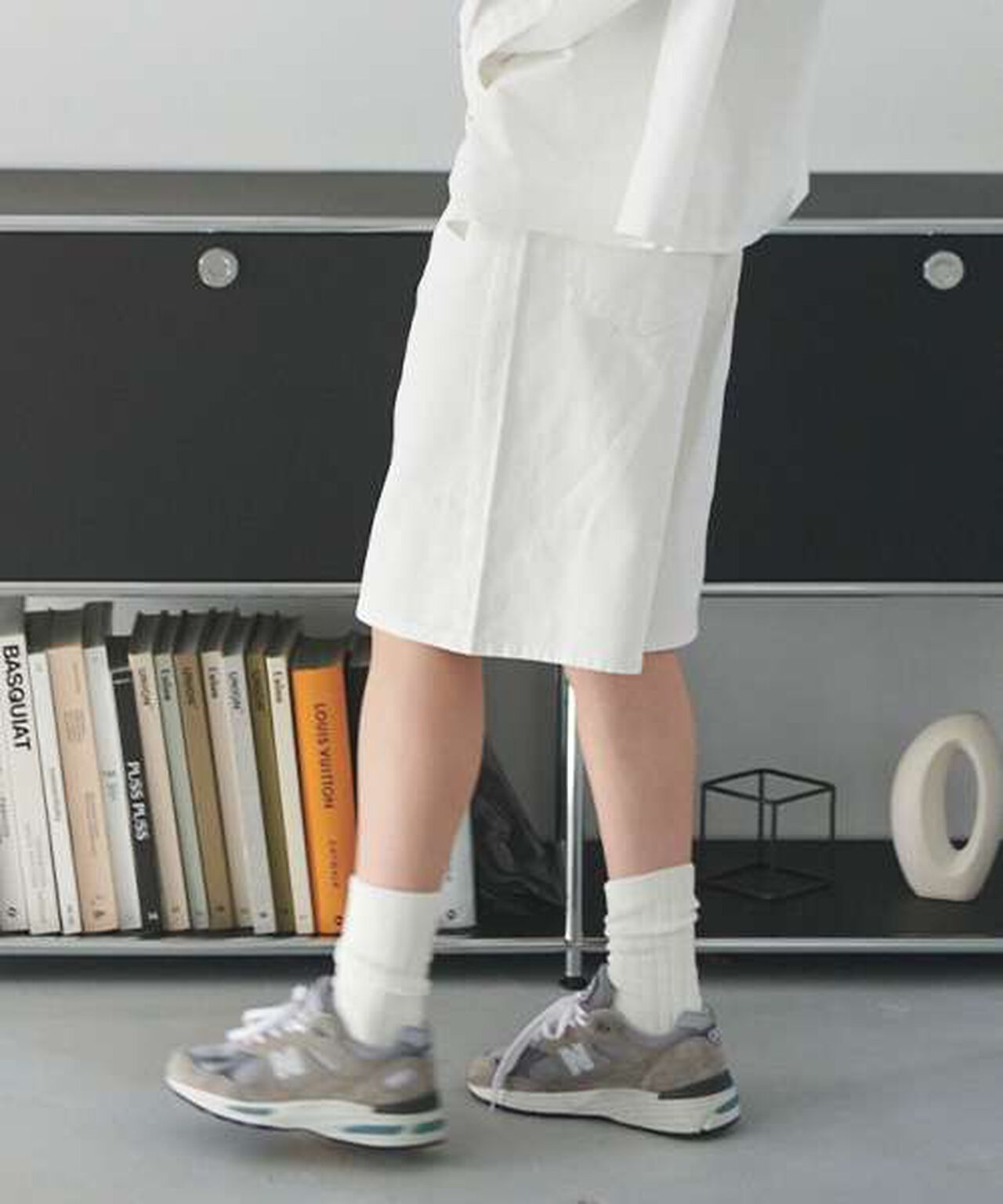 Denim Wide Half Pants,Blue, large image number 1