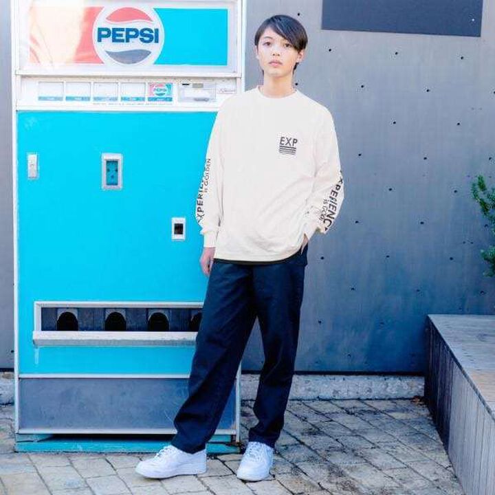 Layered Hem Long-Sleeve T-Shirt,Black, medium image number 1