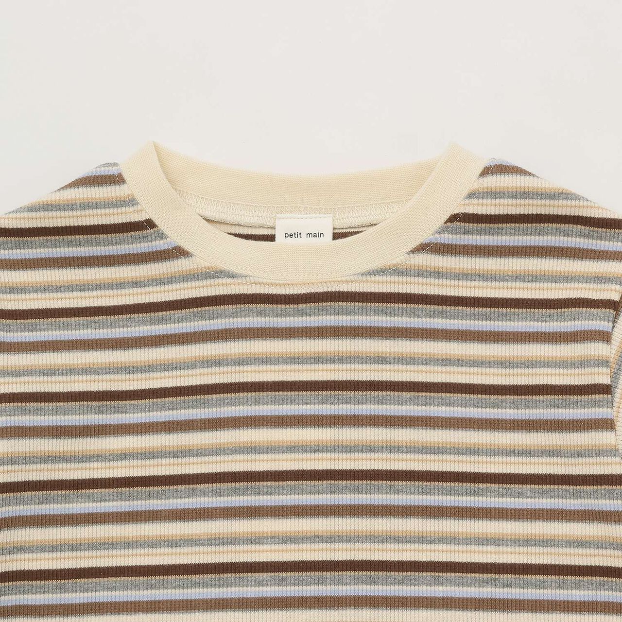 Multi-Stripe Ribbed Long-Sleeve T-Shirt,Pearl white, large image number 6