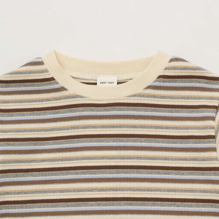 Multi-Stripe Ribbed Long-Sleeve T-Shirt,Pearl white, medium image number 6