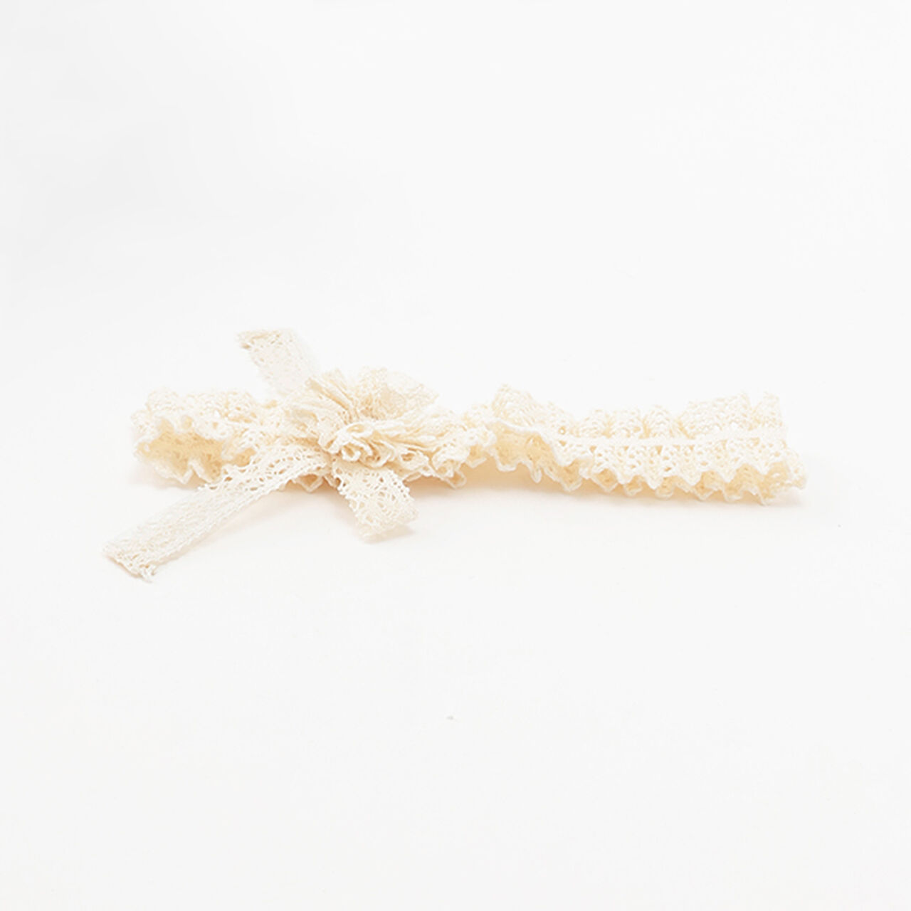 ☆Basic Lace Headband,Pearl white, large image number 3