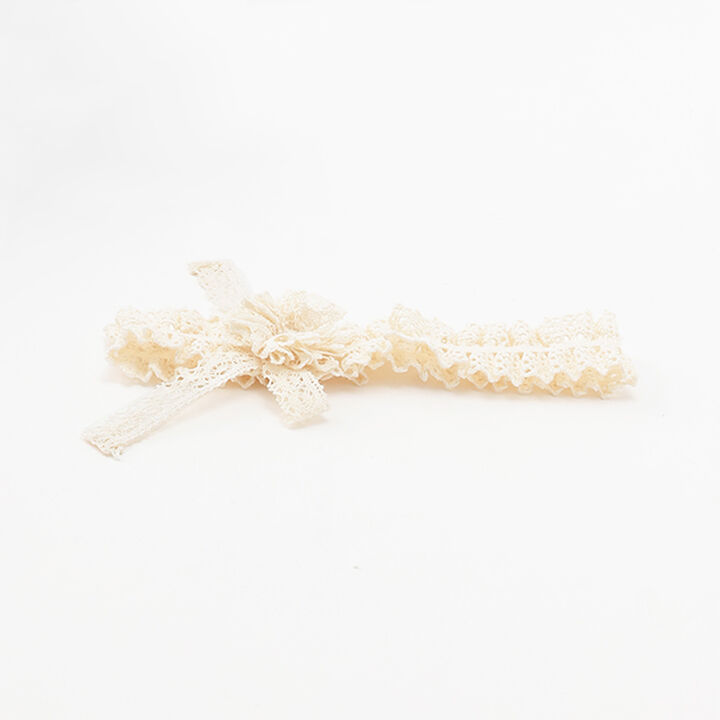☆Basic Lace Headband,Pearl white, medium image number 3