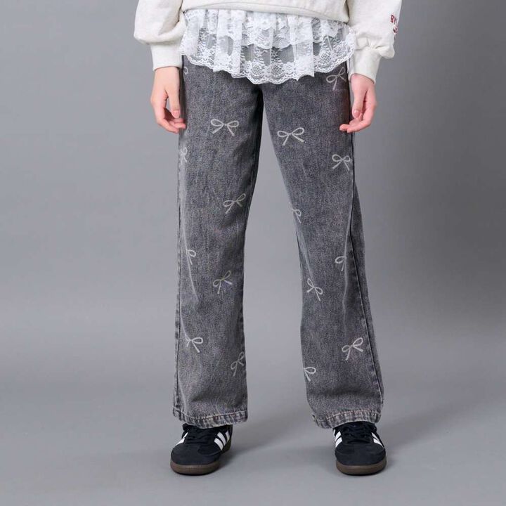 Ribbon Tie-Dye Pants,Gray, medium image number 0