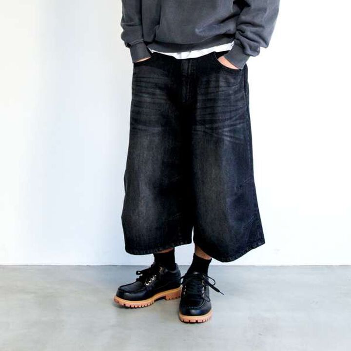 [GLSW.] Denim Wide Baggy Shorts,Blue, medium image number 18