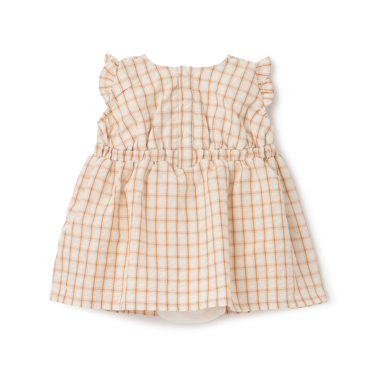 [Web Exclusive] Checkered Romper Dress / E,Yellow orange, large image number 3