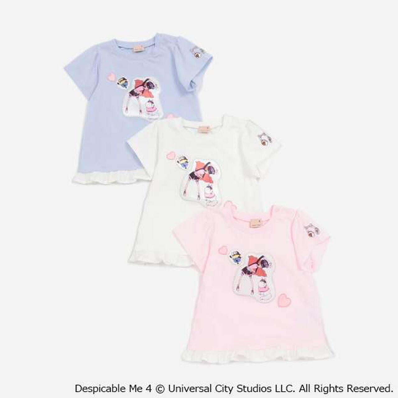 Minion Ruffle Hem T-Shirt,Off white, large image number 3