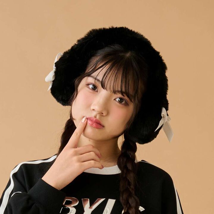 Ear Muffs with Ribbon,Black, medium image number 0