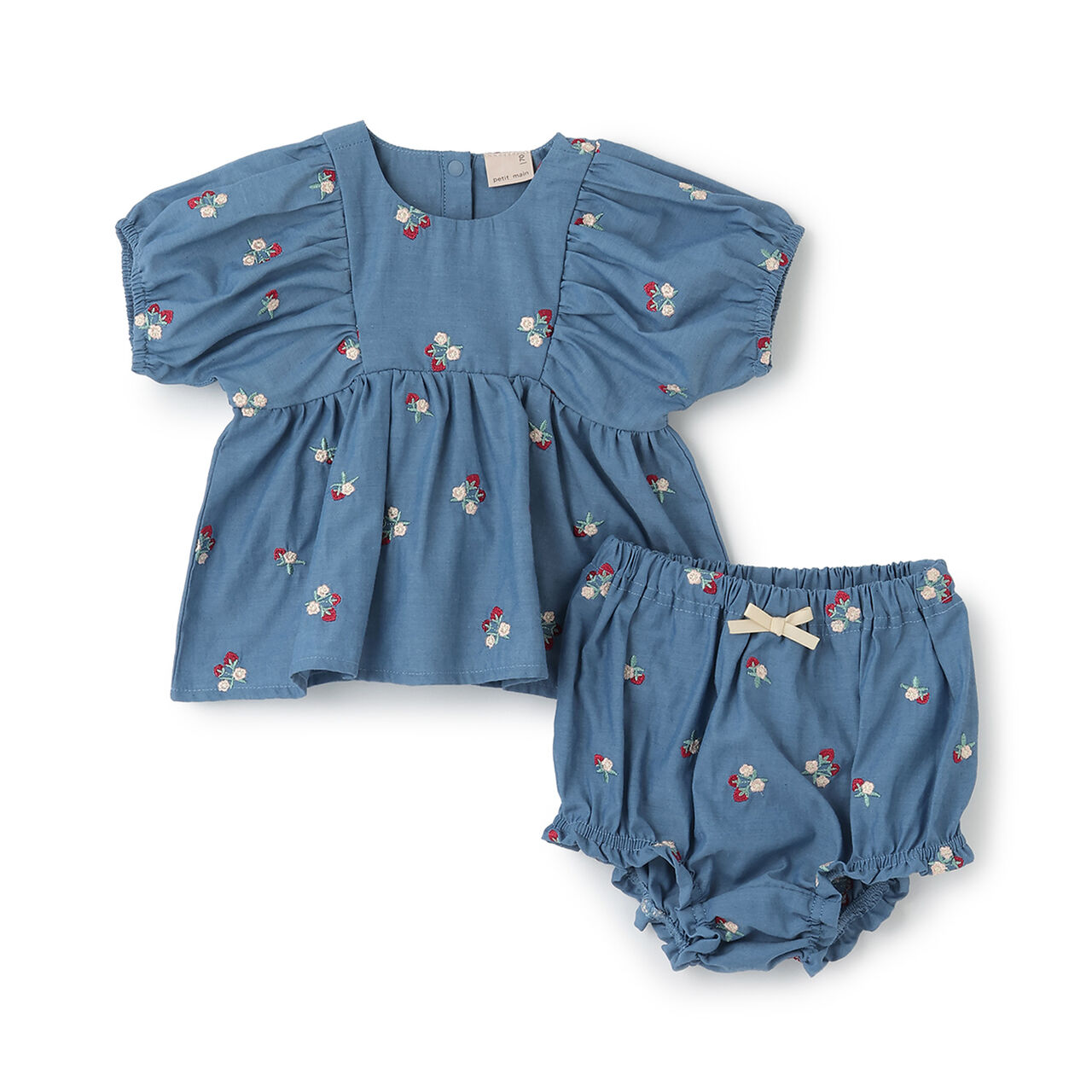 [Link] Strawberry Pattern Outfit Set,Navy, large image number 2