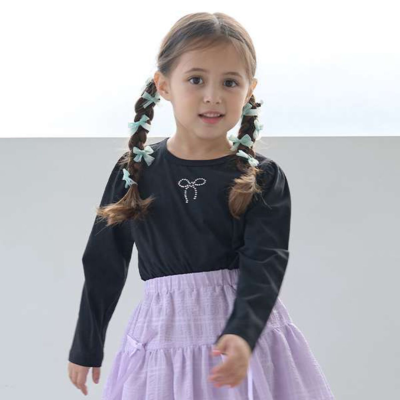 Soft Cotton Assorted Line Stone Motif Puff A-Line T-Shirt,Cream, large image number 23