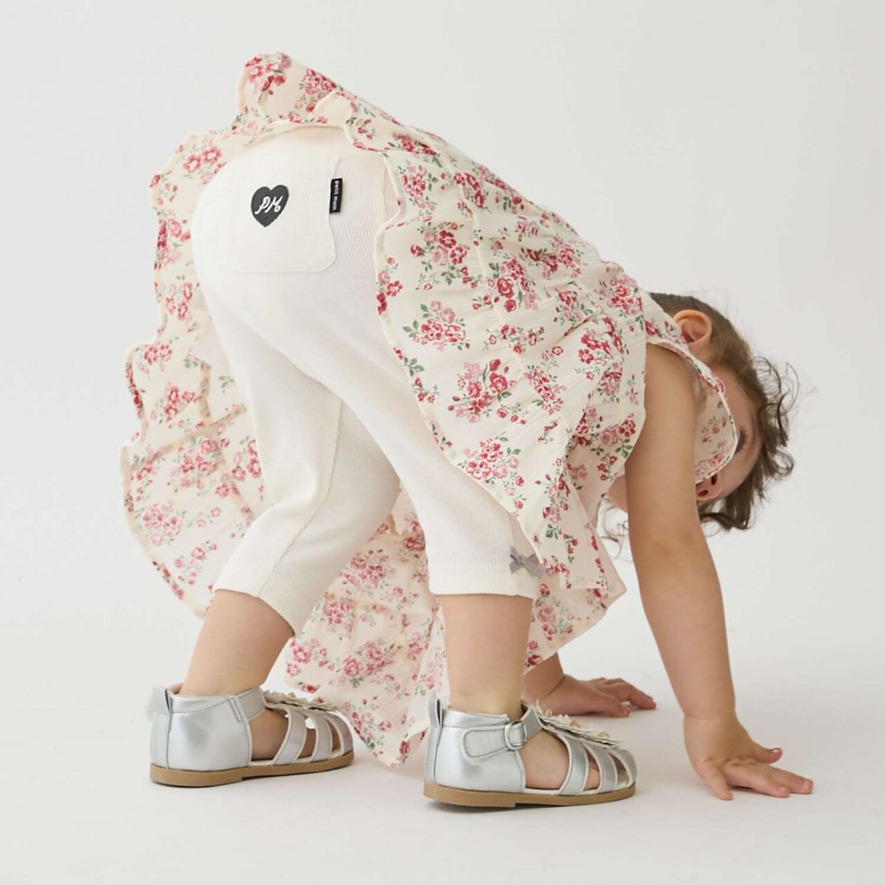 Affordable GIRLS 3/4 Length Leggings,Ivory, large image number 7