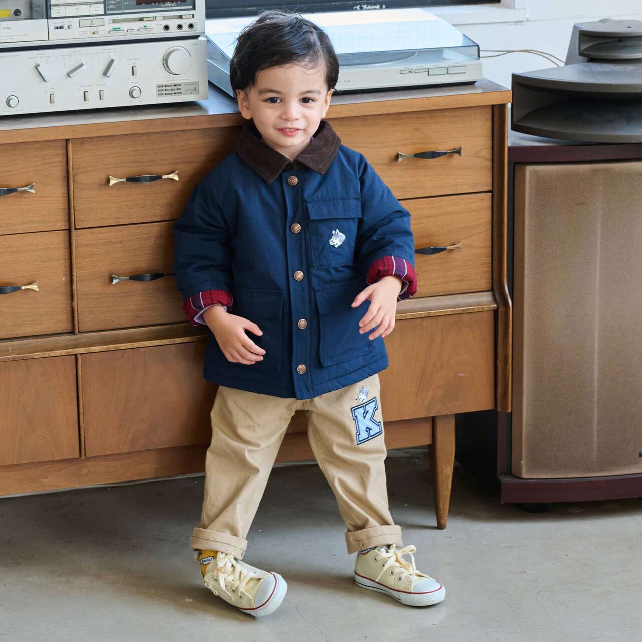 Wolf Embroidery Hunting Jacket,Khaki, large image number 16