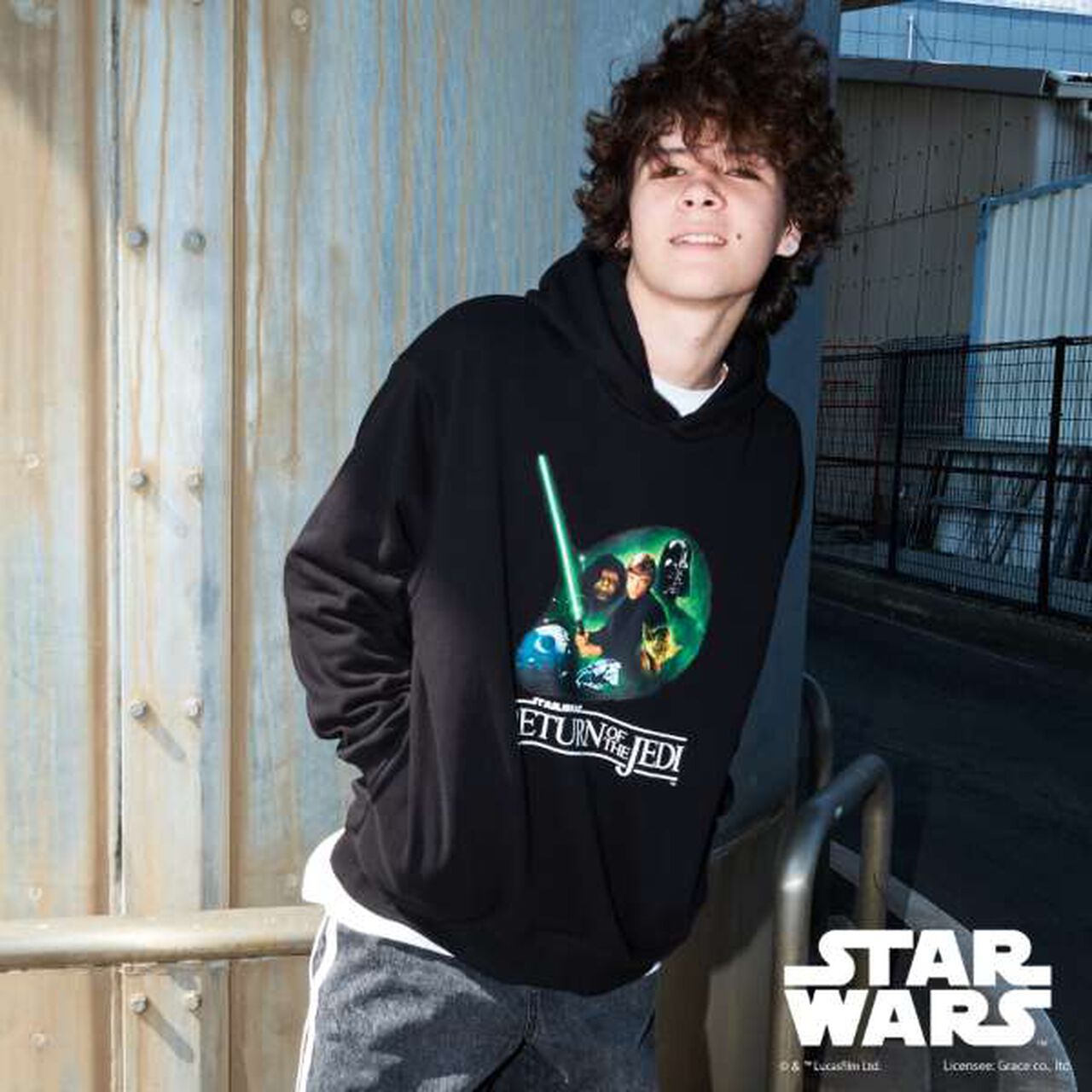 [STAR WARS] Episode 6 / Front Print Parka,Top gray, large image number 11