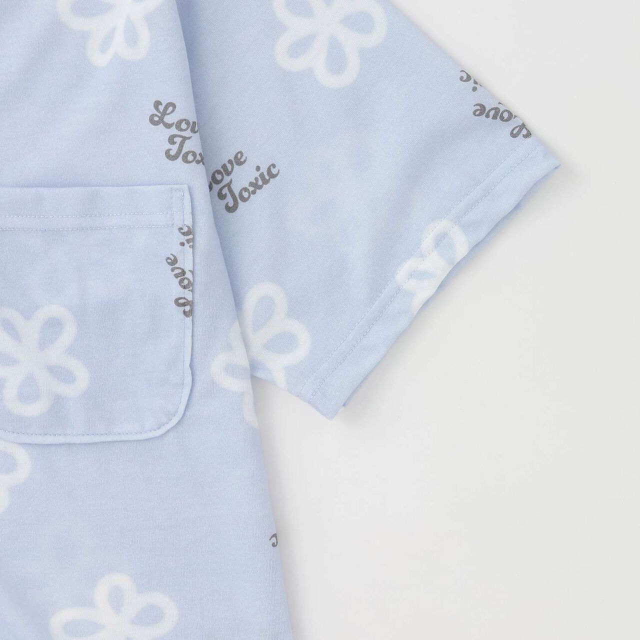 [Room Wear/Pajamas] Short-Sleeve All-Over Pattern Shirt & Shorts Set,Red, large image number 10