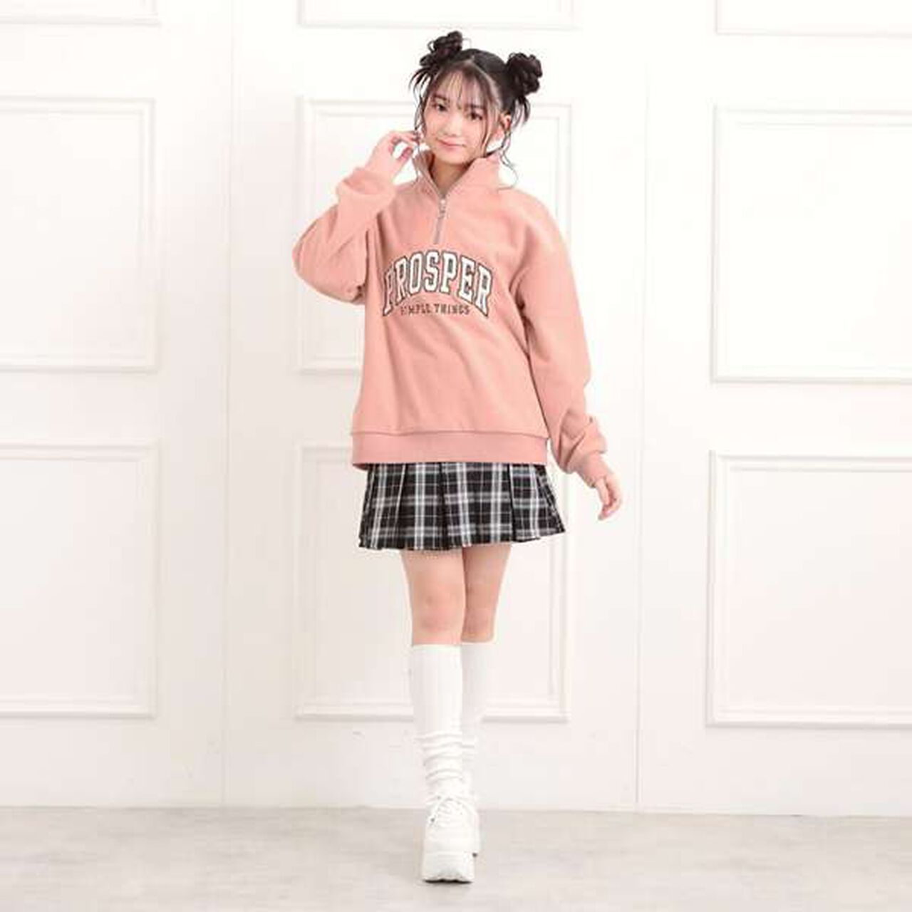 Half-Zip Fleece Sweatshirt,Light pink, large image number 13